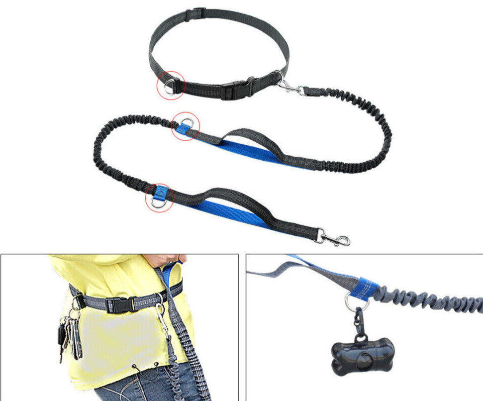 Hands Free Dog Leash (Adjustable Waist Belt)