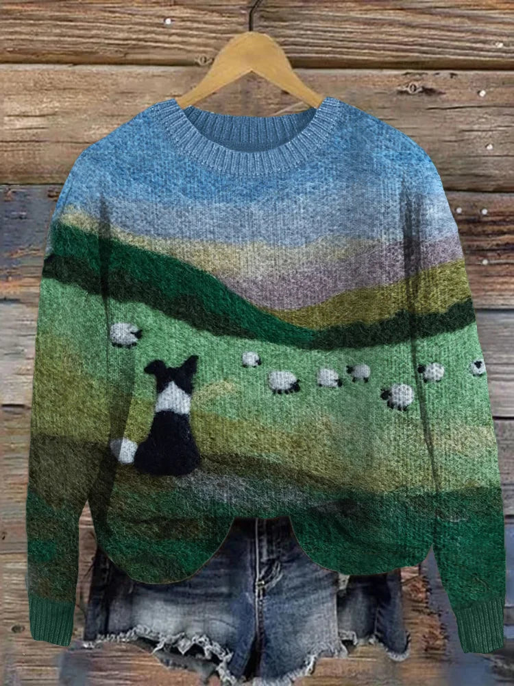 SheepDogPrintCozySweater