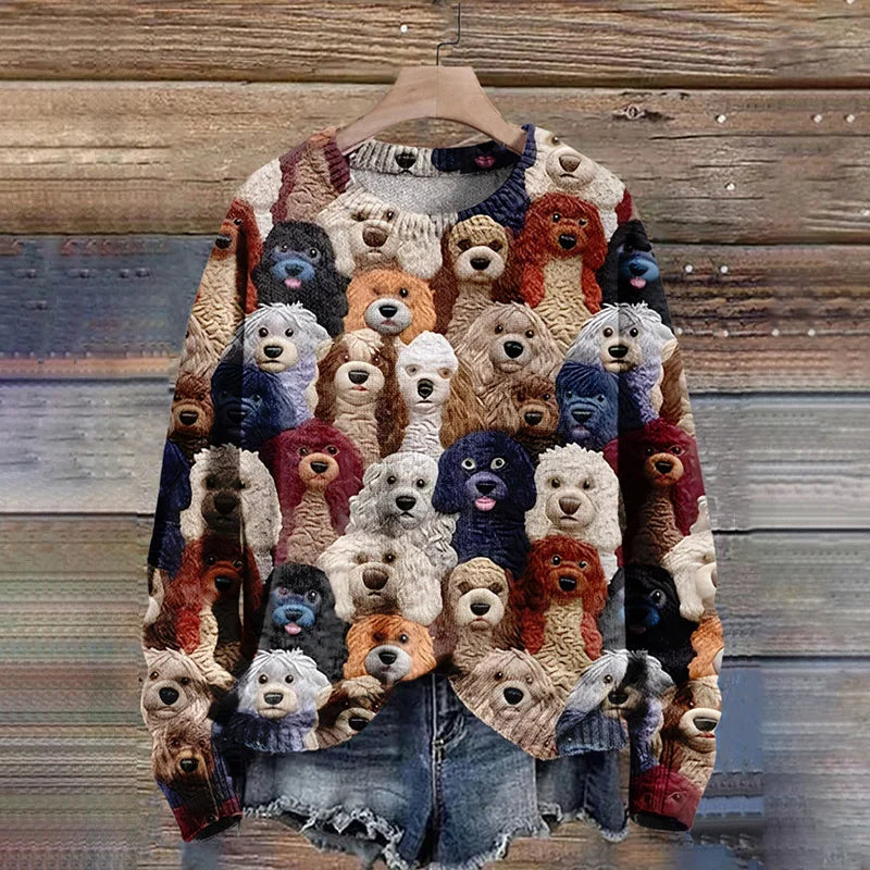 DogprintArtCozySweater